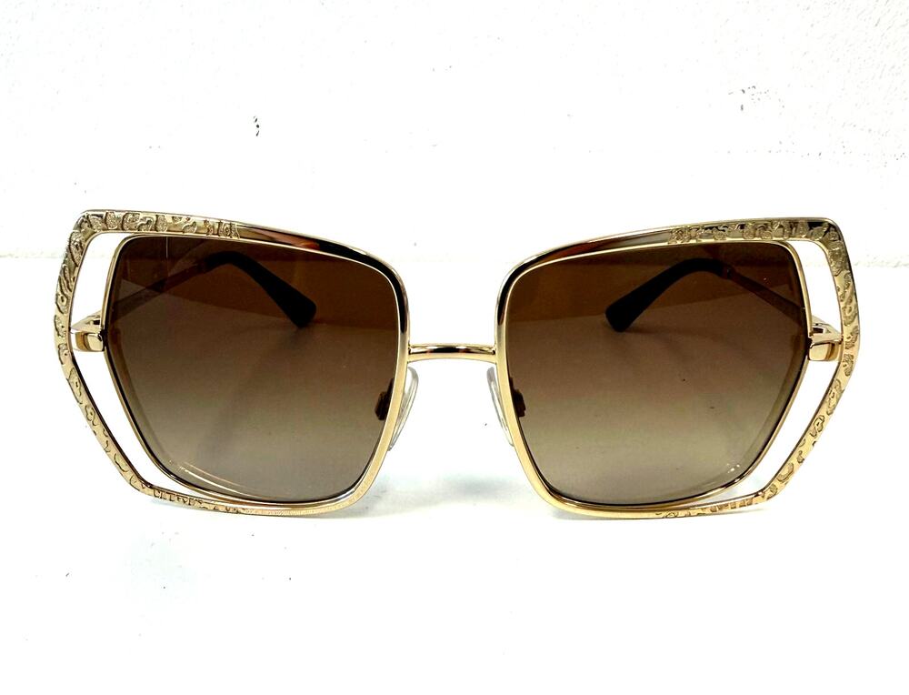 Dolce & Gabbana (DG2306) Butterfly Sunglasses Gold Frame Brown Gradient Lenses
